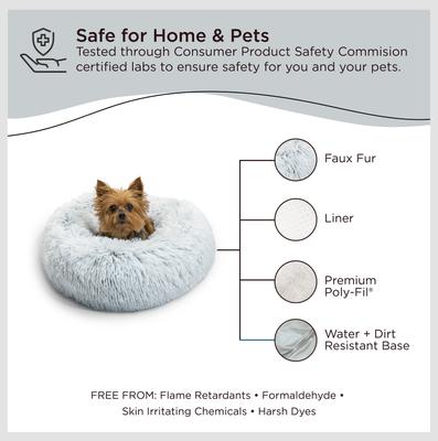 Show full view: Best Friends by Sheri The Original Calming Shag Fur Donut Cuddler Cat & Dog Bed, Frost, X-Small slide 7 of 11