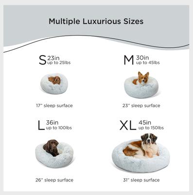 Show full view: Best Friends by Sheri The Original Calming Shag Fur Donut Cuddler Cat & Dog Bed, Grey, Large slide 4 of 11