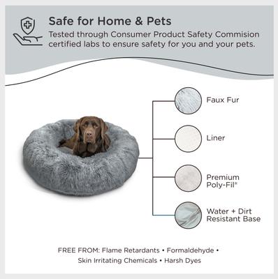 Show full view: Best Friends by Sheri The Original Calming Shag Fur Donut Cuddler Cat & Dog Bed, Grey, Large slide 7 of 11