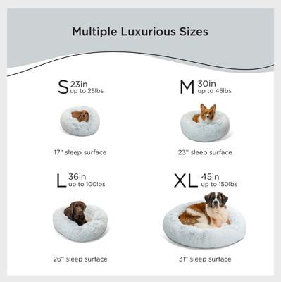 Show full view: Best Friends by Sheri The Original Calming Shag Fur Donut Cuddler Cat & Dog Bed, Grey, Medium slide 4 of 11