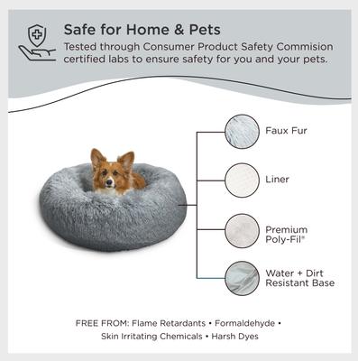 Show full view: Best Friends by Sheri The Original Calming Shag Fur Donut Cuddler Cat & Dog Bed, Grey, Medium slide 7 of 11