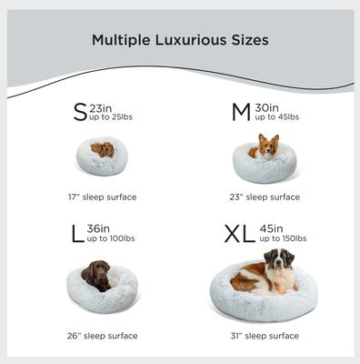 Show full view: Best Friends by Sheri The Original Calming Shag Fur Donut Cuddler Cat & Dog Bed, Grey, Small slide 4 of 11