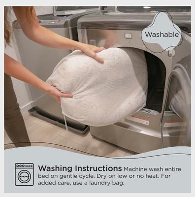 Show full view: Best Friends by Sheri The Original Calming Shag Fur Donut Cuddler Cat & Dog Bed, Grey, Small slide 6 of 11