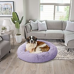 Best Friends by Sheri The Original Calming Shag Fur Donut Cuddler Cat & Dog Bed, Lavender, X-Large slide 1 of 8