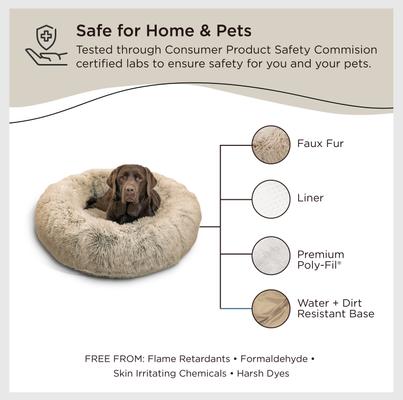 Show full view: Best Friends by Sheri The Original Calming Shag Fur Donut Cuddler Cat & Dog Bed, Taupe, Large slide 8 of 12