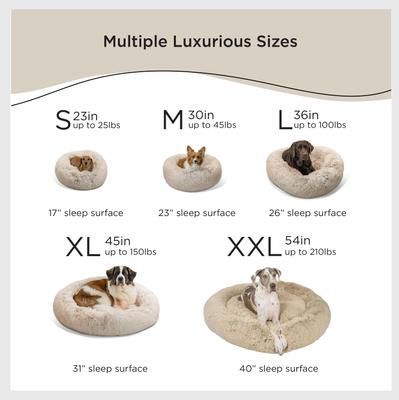 Show full view: Best Friends by Sheri The Original Calming Shag Fur Donut Cuddler Cat & Dog Bed, Taupe, Medium slide 5 of 12