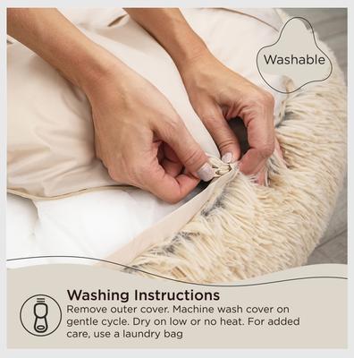 Show full view: Best Friends by Sheri The Original Calming Shag Fur Donut Cuddler Cat & Dog Bed, Taupe, Medium slide 7 of 12