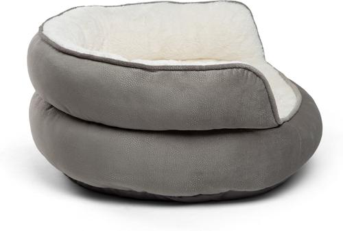 Show full view: Best Friends by Sheri Throne Cuddler Bolster Cat & Dog Bed, Grey, Jumbo slide 2 of 7