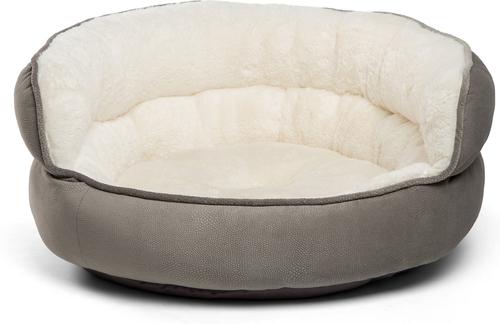 Show full view: Best Friends by Sheri Throne Cuddler Bolster Cat & Dog Bed, Grey, Jumbo slide 6 of 7