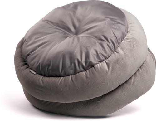 Show full view: Best Friends by Sheri Throne Cuddler Bolster Cat & Dog Bed, Grey, Mini slide 5 of 6