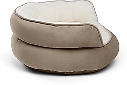 Best Friends by Sheri Throne Cuddler Bolster Cat & Dog Bed, Wheat, Jumbo slide 2 of 6