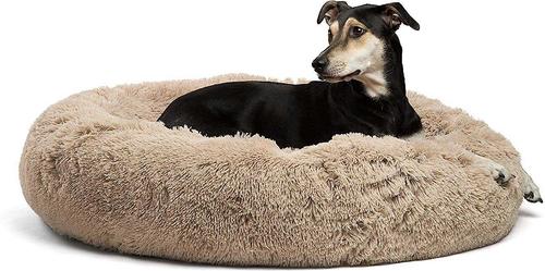 Show full view: Best Friends by Sheri Throw Shag Blanket, Taupe, Standard & Best Friends by Sheri The Original Calming Shag Fur Donut Cuddler Cat & Dog Bed, Taupe, Large slide 6 of 10