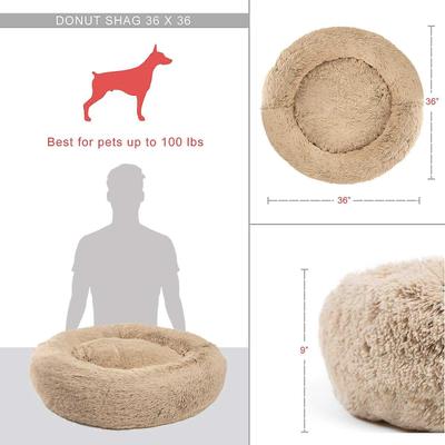 Show full view: Best Friends by Sheri Throw Shag Blanket, Taupe, Standard & Best Friends by Sheri The Original Calming Shag Fur Donut Cuddler Cat & Dog Bed, Taupe, Large slide 9 of 10