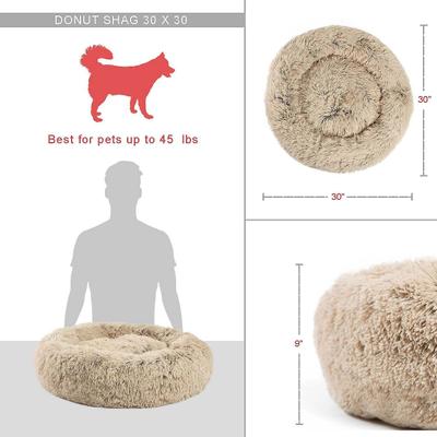 Show full view: Best Friends by Sheri Throw Shag Blanket, Taupe, Standard & Best Friends by Sheri The Original Calming Shag Fur Donut Cuddler Cat & Dog Bed, Taupe, Medium slide 9 of 10