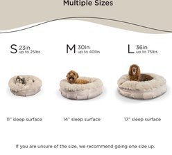 Best Friends by Sheri Ultra Calming Orthopedic Pouf Luxury Donut Dog Bed with Removable Cover, Tan, Small slide 2 of 8