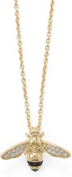 Best FURever Friends 14K Gold Plated Sterling Silver CZ Accent Bee Necklace, Gold