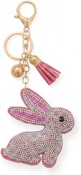 Best FURever Friends Crystal Bunny Rabbit Purse Charm/Key Ring, White