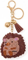 Best FURever Friends Crystal Hedgehog Purse Charm/Key Ring, Brown