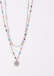Best FURever Friends Stainless Steel Love Paw Print Duo Necklace, Silver slide 1 of 3