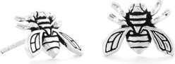 Best FURever Friends Sterling Silver Bee Stud Earrings, Silver