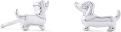 Best FURever Friends Sterling Silver Dainty Dachshund Dog Stud Earrings, Silver