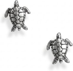 Best FURever Friends Sterling Silver Sea Turtle Stud Earrings, Silver