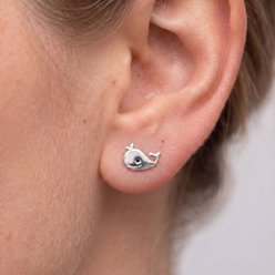 Best FURever Friends Sterling Silver Whale Stud Earrings, Silver slide 2 of 3