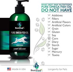 Best Paw Nutrition Best Paw Pure Omega Fish Oil Blend Pet Supplement, 8-fl oz bottle slide 2 of 3