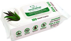 Best Pet Supplies Aloe Vera Unscented Dog & Cat Grooming Wipes, 100 count