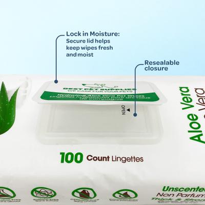 Show full view: Best Pet Supplies Aloe Vera Unscented Dog & Cat Grooming Wipes, 400 count slide 4 of 7