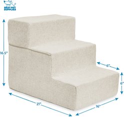 Best Pet Supplies CertiPUR-US Certified Foam Foldable Dog Steps, Sand, 3-Steps slide 2 of 6