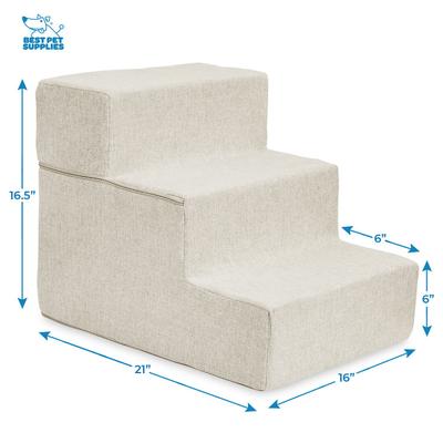 Show full view: Best Pet Supplies CertiPUR-US Certified Foam Foldable Dog Steps, Sand, 3-Steps slide 2 of 7