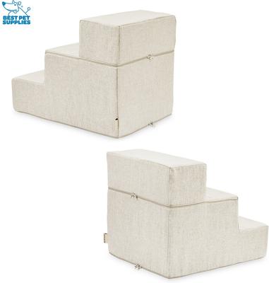 Show full view: Best Pet Supplies CertiPUR-US Certified Foam Foldable Dog Steps, Sand, 3-Steps slide 3 of 7