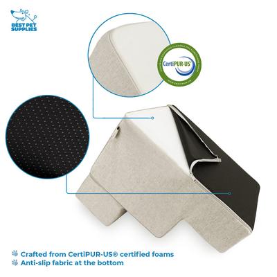 Show full view: Best Pet Supplies CertiPUR-US Certified Foam Foldable Dog Steps, Sand, 3-Steps slide 4 of 7