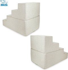 Best Pet Supplies CertiPUR-US Certified Foam Foldable Dog Steps, Sand, 4-Steps slide 2 of 5