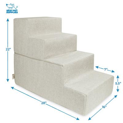 Show full view: Best Pet Supplies CertiPUR-US Certified Foam Foldable Dog Steps, Sand, 4-Steps slide 4 of 6