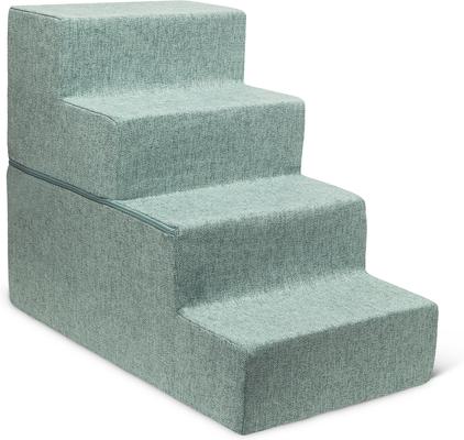 Show full view: Best Pet Supplies CertiPUR-US Certified Foam Foldable Dog Steps, Teal, 4-Steps slide 2 of 7