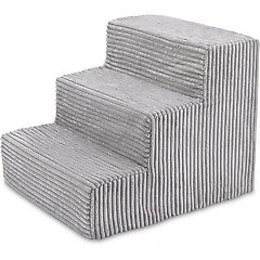 Best Pet Supplies Corduroy & Foam Cat & Dog Stairs, Gray, Small