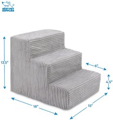 Best Pet Supplies Corduroy & Foam Cat & Dog Stairs, Gray, Small slide 2 of 5