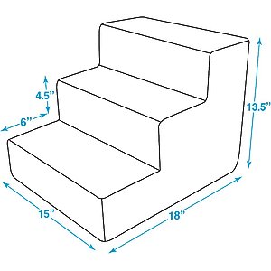 Best Pet Supplies Corduroy & Foam Cat & Dog Stairs, Gray, Small