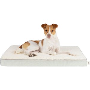 Best Pet Supplies Cute Orthopedic Bolster Dog & Cat Mat Bed, Beige, Small