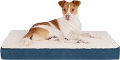 Best Pet Supplies Cute Orthopedic Bolster Dog & Cat Mat Bed, Blue, Large