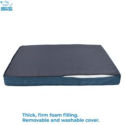 Show full view: Best Pet Supplies Cute Orthopedic Bolster Dog & Cat Mat Bed, Blue, Large slide 4 of 8