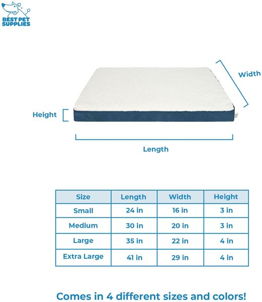 Show full view: Best Pet Supplies Cute Orthopedic Bolster Dog & Cat Mat Bed, Blue, Medium slide 6 of 8