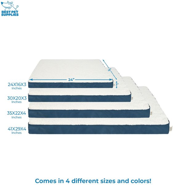 Show full view: Best Pet Supplies Cute Orthopedic Bolster Dog & Cat Mat Bed, Blue, Medium slide 5 of 8