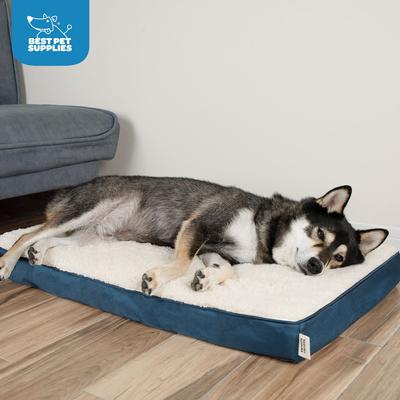 Show full view: Best Pet Supplies Cute Orthopedic Bolster Dog & Cat Mat Bed, Blue, Medium slide 7 of 8