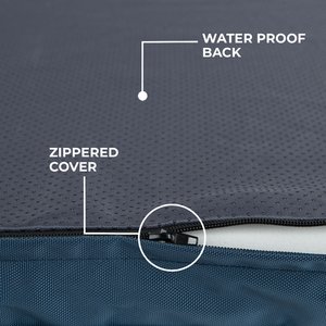 Best Pet Supplies Cute Orthopedic Bolster Dog & Cat Mat Bed, Blue, Small