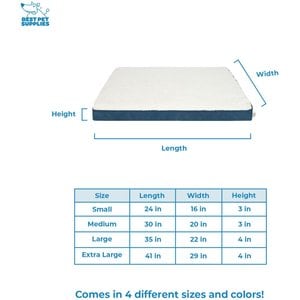 Best Pet Supplies Cute Orthopedic Bolster Dog & Cat Mat Bed, Blue, Small