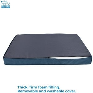 Best Pet Supplies Cute Orthopedic Bolster Dog & Cat Mat Bed, Blue, Small