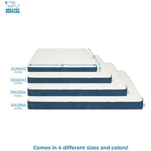 Best Pet Supplies Cute Orthopedic Bolster Dog & Cat Mat Bed, Blue, Small